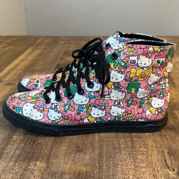 Vans Hello Kitty Sk-8 Hi Allover Bow Sanrio Ankle Sneaker BLK Men’s 5 Womens 6.5 - Picture 5 of 10